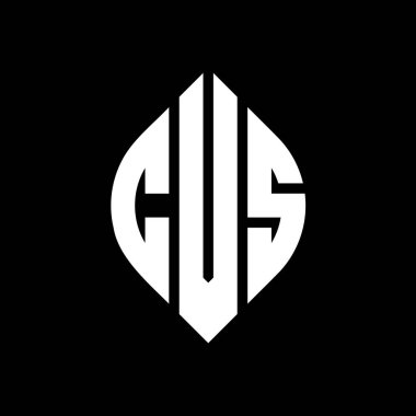 Çember ve elips şekilli CVS daire harf logosu tasarımı. Tipografik biçimli CVS elips harfleri. Üç baş harf daire şeklinde bir logo oluşturuyor. CVS Çember Amblemi Soyut Monogram Harf İşaretleyici Vektörü.
