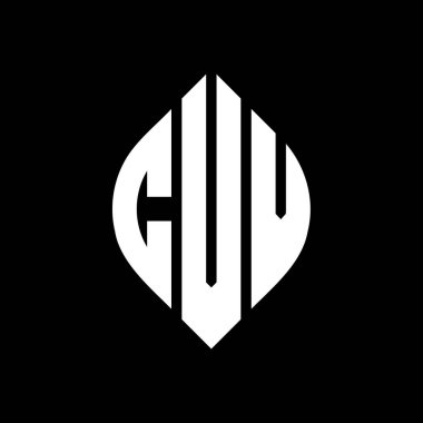 Çember ve elips şekilli CVV daire harf logosu tasarımı. Tipografik biçimli CVV elips harfleri. Üç baş harf daire şeklinde bir logo oluşturuyor. CVV Çember Amblemi Soyut Monogram Harf İşaretleyici Vektörü.