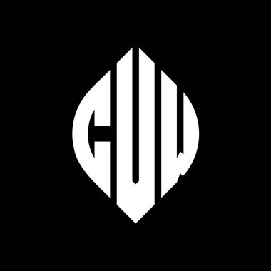 Çember ve elips şekilli CVW daire harf logosu tasarımı. Tipografik biçimli CVW elips harfleri. Üç baş harf daire şeklinde bir logo oluşturuyor. CVW Çember Amblemi Soyut Monogram Harf İşaretleyici Vektörü.
