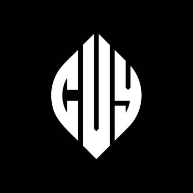 Çember ve elips şekilli CVY daire harf logosu tasarımı. Tipografik biçimli CVY elips harfleri. Üç baş harf daire şeklinde bir logo oluşturuyor. CVY Çember Amblemi Soyut Monogram Harf İşaretleyici Vektörü.