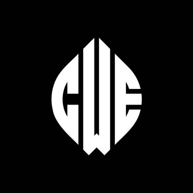 Çember ve elips şekilli CWE daire şeklinde harf logosu tasarımı. Tipografik tarzda CWE elips harfleri. Üç baş harf daire şeklinde bir logo oluşturuyor. CWE Çember Amblemi Soyut Monogram Harf İşaretleme Vektörü.