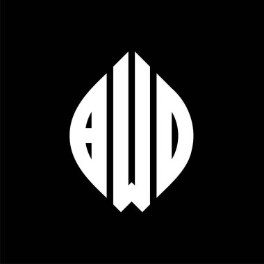 Çember ve elips şekilli BWO daire harf logosu tasarımı. Tipografik tarzda BWO elips harfleri. Üç baş harf daire şeklinde bir logo oluşturuyor. BWO Çemberi Amblemi Soyut Monogram Harf İşaretleyici Vektörü.