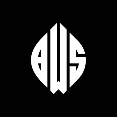 Çember ve elips şekilli BWS daire harf logosu tasarımı. Tipografik biçimli BWS elips harfleri. Üç baş harf daire şeklinde bir logo oluşturuyor. BWS Çember Amblemi Soyut Monogram Harf İşaretleyici Vektörü.