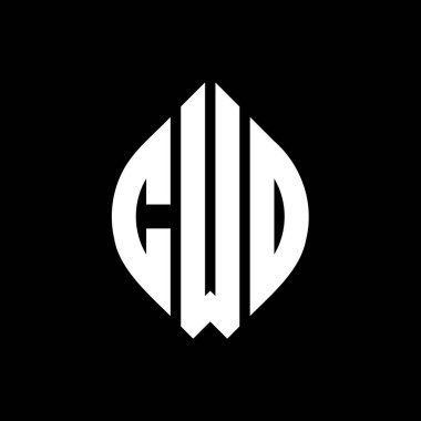 Çember ve elips şekilli CWO daire harf logosu tasarımı. Tipografik tarzda CWO elips harfleri. Üç baş harf daire şeklinde bir logo oluşturuyor. CWO Çemberi Amblemi Soyut Monogram Harf İşaretleyici Vektörü.