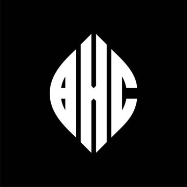 Çember ve elips şekilli BXC daire harf logosu tasarımı. Tipografik biçimli BXC elips harfleri. Üç baş harf daire şeklinde bir logo oluşturuyor. BXC Çember Amblemi Soyut Monogram Harf İşaretleyici Vektörü.