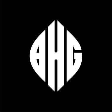Çember ve elips şekilli BXG daire harf logosu tasarımı. Tipografik biçimli BXG elips harfleri. Üç baş harf daire şeklinde bir logo oluşturuyor. BXG Çember Amblemi Soyut Monogram Harf İşaretleyici Vektörü.