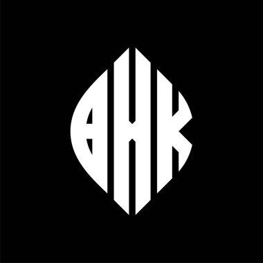 Çember ve elips şekilli BXK daire harf logosu tasarımı. Tipografik biçimli BXK elips harfleri. Üç baş harf daire şeklinde bir logo oluşturuyor. BXK Çember Amblemi Soyut Monogram Harf İşaretleyici Vektörü.