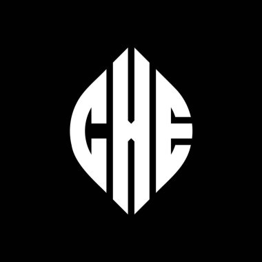 Çember ve elips şekilli CXE daire harf logosu tasarımı. Tipografik biçimli CXE elips harfleri. Üç baş harf daire şeklinde bir logo oluşturuyor. CXE Çember Amblemi Soyut Monogram Harf İşaretleyici Vektörü.