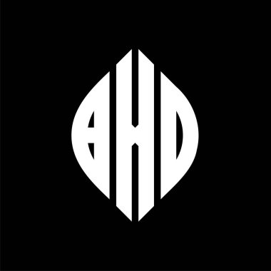 Çember ve elips şekilli BXO daire harf logosu tasarımı. Tipografik biçimli BXO elips harfleri. Üç baş harf daire şeklinde bir logo oluşturuyor. BXO Çember Amblemi Soyut Monogram Harf İşaretleyici Vektörü.