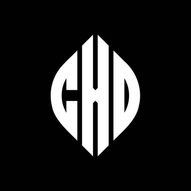 Çember ve elips şekilli CXO daire harf logosu tasarımı. Tipografik biçimli CXO elips harfleri. Üç baş harf daire şeklinde bir logo oluşturuyor. CXO Çember Amblemi Soyut Monogram Harf İşaretleyici Vektörü.