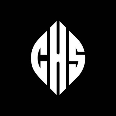 Çember ve elips şekilli CXS daire harf logosu tasarımı. Tipografik biçimli CXS elips harfleri. Üç baş harf daire şeklinde bir logo oluşturuyor. CXS Çember Amblemi Soyut Monogram Harf İşaretleyici Vektörü.