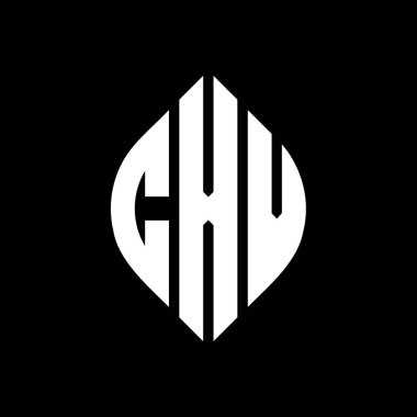 Çember ve elips şekilli CXV daire harf logosu tasarımı. Tipografik biçimli CXV elips harfleri. Üç baş harf daire şeklinde bir logo oluşturuyor. CXV Çember Amblemi Soyut Monogram Harf İşaretleyici Vektörü. 