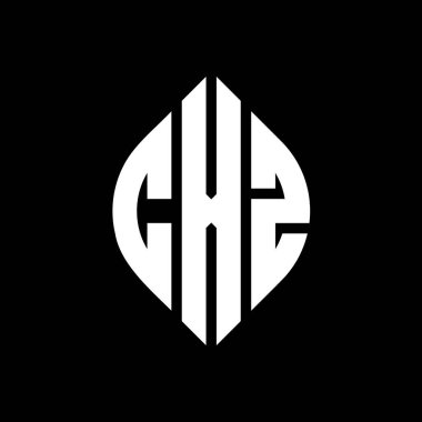 Çember ve elips şekilli CXZ daire harf logosu tasarımı. Tipografik biçimli CXZ elips harfleri. Üç baş harf daire şeklinde bir logo oluşturuyor. CXZ Çember Amblemi Soyut Monogram Harf İşaretleyici Vektörü.