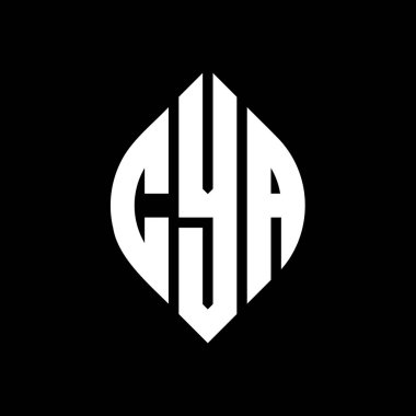 Çember ve elips şekilli CYA daire harf logosu tasarımı. CYA elips harfleri tipografik tarzda. Üç baş harf daire şeklinde bir logo oluşturuyor. CYA Çember Amblemi Soyut Monogram Harf İşaretleyici Vektörü.