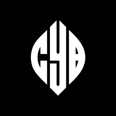 Çember ve elips şekilli CYB daire harf logosu tasarımı. CYB elips harfleri tipografik tarzda. Üç baş harf daire şeklinde bir logo oluşturuyor. CYB Çember Amblemi Soyut Monogram Harf İşaretleyici Vektörü.