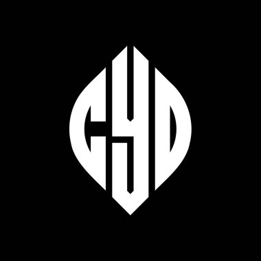 Çember ve elips şekilli CYD daire harf logosu tasarımı. Tipografik biçimli CYD elips harfleri. Üç baş harf daire şeklinde bir logo oluşturuyor. CYD Çember Amblemi Soyut Monogram Harf İşaretleyici Vektörü.