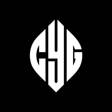 Çember ve elips şekilli CYG daire harf logosu tasarımı. Tipografik biçimli CYG elips harfleri. Üç baş harf daire şeklinde bir logo oluşturuyor. CYG Çember Amblemi Soyut Monogram Harf İşaretleyici Vektörü.