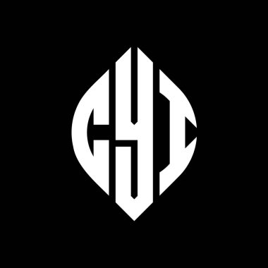 Çember ve elips şekilli CYI daire harf logosu tasarımı. Typographic tarzında CYI elips harfleri. Üç baş harf daire şeklinde bir logo oluşturuyor. CYI Çember Amblemi Soyut Monogram Harf İşaretleyici Vektörü.