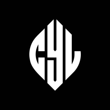 Çember ve elips şekilli CYL daire harf logosu tasarımı. Tipografik biçimli CYL elips harfleri. Üç baş harf daire şeklinde bir logo oluşturuyor. CYL Çember Amblemi Soyut Monogram Harf İşaretleyici Vektörü.