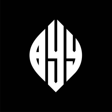 Daire şeklinde ve elips şekilli BYY daire harf logosu tasarımı. Tipografik biçimli BYY elips harfleri. Üç baş harf daire şeklinde bir logo oluşturuyor. BYY Çember Amblemi Soyut Monogram Harf İşaretleme Vektörü.