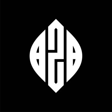 Çember ve elips şekilli BZB daire harf logosu tasarımı. Tipografik biçimli BZB elips harfleri. Üç baş harf daire şeklinde bir logo oluşturuyor. BZB Çember Amblemi Soyut Monogram Harf İşaretleyici Vektörü.