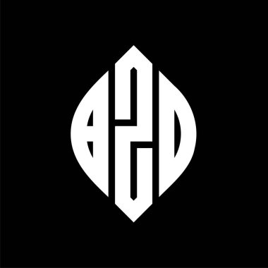 Çember ve elips şekilli BZD daire harf logosu tasarımı. Tipografik biçimli BZD elips harfleri. Üç baş harf daire şeklinde bir logo oluşturuyor. BZD Çember Amblemi Soyut Monogram Harf İşaretleyici Vektörü.