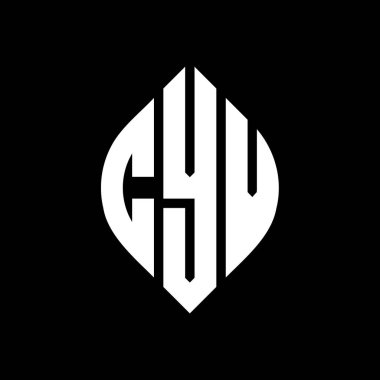 Çember ve elips şekilli CYV daire harf logosu tasarımı. Tipografik biçimli CYV elips harfleri. Üç baş harf daire şeklinde bir logo oluşturuyor. CYV Çember Amblemi Soyut Monogram Harf İşaretleyici Vektörü.