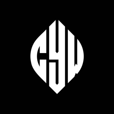 Çember ve elips şekilli CYW daire harf logosu tasarımı. Tipografik tarzda CYW elips harfleri. Üç baş harf daire şeklinde bir logo oluşturuyor. CYW Çember Amblemi Soyut Monogram Harf İşaretleyici Vektörü.