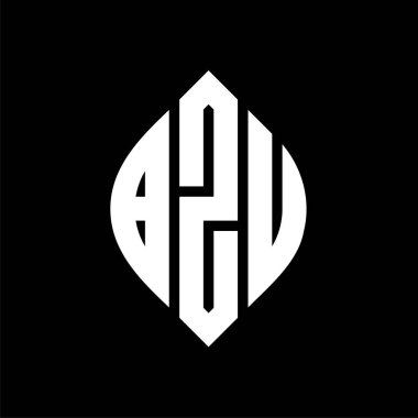 Çember ve elips şekilli BZU daire harf logosu tasarımı. Tipografik biçimli BZU elips harfleri. Üç baş harf daire şeklinde bir logo oluşturuyor. BZU Çember Amblemi Soyut Monogram Harf İşaretleyici Vektörü.