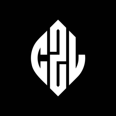 Çember ve elips şekilli CZL daire harf logosu tasarımı. Tipografik biçimli CZL elips harfleri. Üç baş harf daire şeklinde bir logo oluşturuyor. CZL Çember Amblemi Soyut Monogram Harf İşaretleyici Vektörü.
