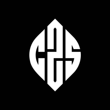 Dairesel ve elips şekilli CZS daire harf logosu tasarımı. Tipografik biçimli CZS elips harfleri. Üç baş harf daire şeklinde bir logo oluşturuyor. CZS Çember Amblemi Soyut Monogram Harf İşaretleyici Vektörü.