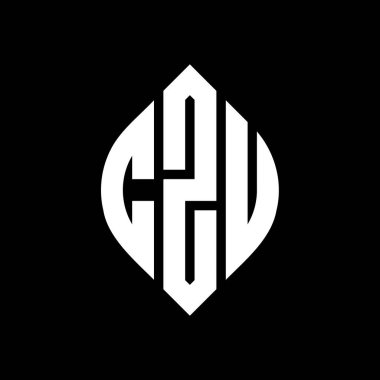 ÇZU daire harf logosu dizaynı. Çember ve elips şeklinde. CZU elips harfleri tipografik tarzda. Üç baş harf daire şeklinde bir logo oluşturuyor. İşlemci Çemberi Amblemi Soyut Monogram Harf İşaretleyici Vektörü.