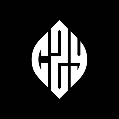 ÇZY daire harf logosu dizaynı, daire ve elips şeklinde. Tipografik biçimli CZY elips harfleri. Üç baş harf daire şeklinde bir logo oluşturuyor. CZY Çemberi Amblemi Soyut Monogram Harf İşaretleyici Vector.ÇZY daire harfli logo tasarımı daire ve ellip