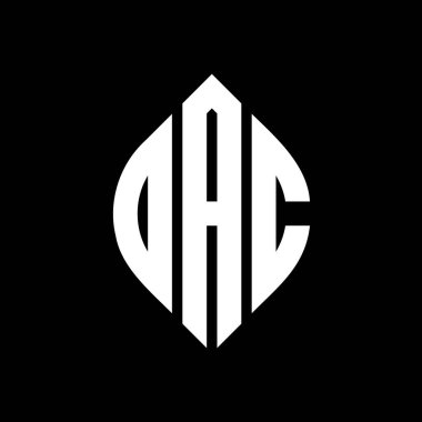 Çember ve elips şekilli DAC daire harf logosu tasarımı. DAC elips harfleri tipografik tarzda. Üç baş harf daire şeklinde bir logo oluşturuyor. DAC Çember Amblemi Soyut Monogram Harf İşaretleme Vektörü.