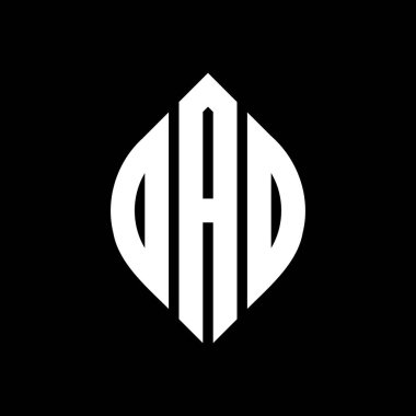 Çember ve elips şekilli DAD daire harf logosu tasarımı. DAD elips harfleri tipografik tarzda. Üç baş harf daire şeklinde bir logo oluşturuyor. DAD Çember Amblemi Soyut Monogram Harf İşaretleme Vektörü.