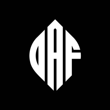 Çember ve elips şekilli DAF daire harf logosu tasarımı. DAF elips harfleri tipografik tarzda. Üç baş harf daire şeklinde bir logo oluşturuyor. DAF Çemberi Amblemi Soyut Monogram Harf İşaretleyici Vektörü.