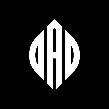 Çember ve elips şekilli DAO daire harf logosu tasarımı. Typographic tarzında DAO elips harfleri. Üç baş harf daire şeklinde bir logo oluşturuyor. DAO Çemberi Amblemi Soyut Monogram Harf İşaretleme Vektörü.