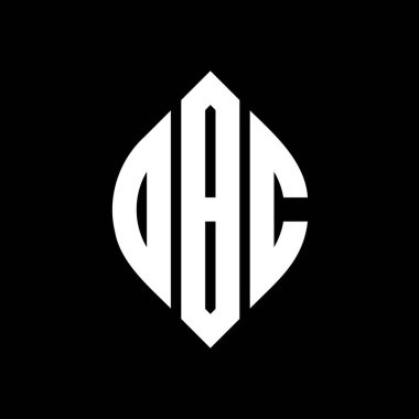 Daire ve elips şekilli DBC daire harf logosu tasarımı. Tipografik biçimli DBC elips harfleri. Üç baş harf daire şeklinde bir logo oluşturuyor. DBC Çember Amblemi Soyut Monogram Harf İşaretleyici Vektörü.