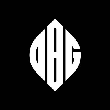 Daire ve elips şekilli DBG daire harf logosu tasarımı. Tipografik biçimli DBG elips harfleri. Üç baş harf daire şeklinde bir logo oluşturuyor. DBG Çember Amblemi Soyut Monogram Harf İşaretleyici Vektörü.