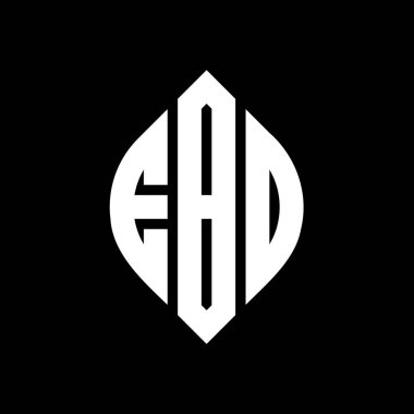 Çember ve elips şekilli EBO daire harf logosu tasarımı. Typographic tarzında EBO elips harfleri. Üç baş harf daire şeklinde bir logo oluşturuyor. EBO Çemberi Amblemi Soyut Monogram Harf İşaretleyici Vektörü.