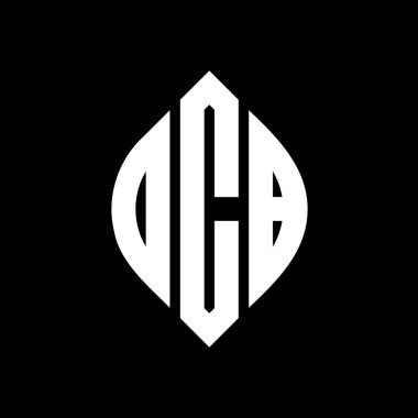 Daire ve elips şekilli DCB daire harf logosu tasarımı. Tipografik biçimli DCB elips harfleri. Üç baş harf daire şeklinde bir logo oluşturuyor. DCB Çember Amblemi Soyut Monogram Harf İşaretleyici Vektörü.