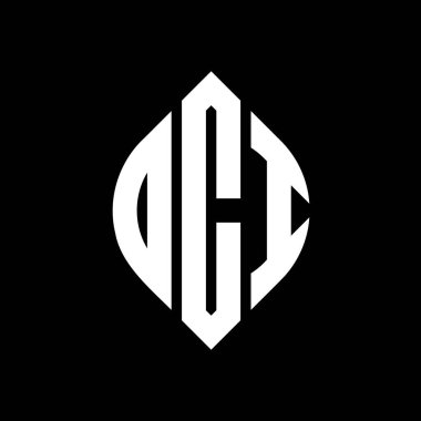 Daire ve elips şekilli DCI daire harf logosu tasarımı. DCI elips harfleri tipografik tarzda. Üç baş harf daire şeklinde bir logo oluşturuyor. DCI Çember Amblemi Soyut Monogram Harf İşaretleyici Vektörü.