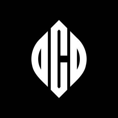 Daire ve elips şekilli DCO daire harf logosu tasarımı. DCO elips harfleri tipografik tarzda. Üç baş harf daire şeklinde bir logo oluşturuyor. DCO Çemberi Amblemi Soyut Monogram Harf İşaretleyici Vektörü.