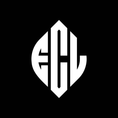 Çember ve elips şekilli ECL daire harf logosu tasarımı. ECL elips harfleri tipografik tarzda. Üç baş harf daire şeklinde bir logo oluşturuyor. ECL Çember Amblemi Soyut Monogram Harf İşaretleyici Vektörü.