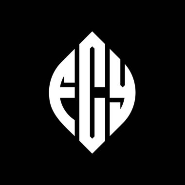 Çember ve elips şekilli FCY daire harf logosu tasarımı. FCY elips harfleri tipografik tarzda. Üç baş harf daire şeklinde bir logo oluşturuyor. FCY Çember Amblemi Soyut Monogram Harf İşaretleyici Vektörü.