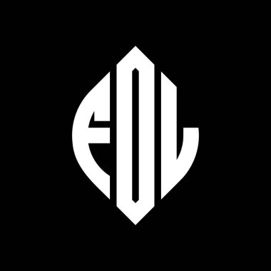 Çember ve elips şekilli FDL daire harf logosu tasarımı. Tipografik biçimli FDL elips harfleri. Üç baş harf daire şeklinde bir logo oluşturuyor. FDL Çember Amblemi Soyut Monogram Harf İşaretleyici Vektörü.