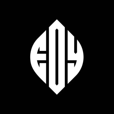 Çember ve elips şekilli EDY daire harf logosu tasarımı. EDY elips harfleri tipografik tarzda. Üç baş harf daire şeklinde bir logo oluşturuyor. EDY Çember Amblemi Soyut Monogram Harf İşaretleme Vektörü.