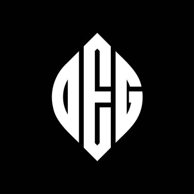 Daire ve elips şekilli DEG daire harf logosu tasarımı. Tipografik biçimli DEG elips harfleri. Üç baş harf daire şeklinde bir logo oluşturuyor. DEG Çemberi Amblemi Soyut Monogram Harf İşaretleyici Vektörü.