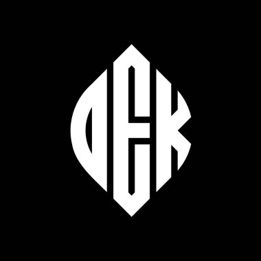 Çember ve elips şekilli DEK daire harf logosu tasarımı. Tipografik biçimli DEK elips harfleri. Üç baş harf daire şeklinde bir logo oluşturuyor. DEK Çember Amblemi Soyut Monogram Harf İşaretleyici Vektörü.