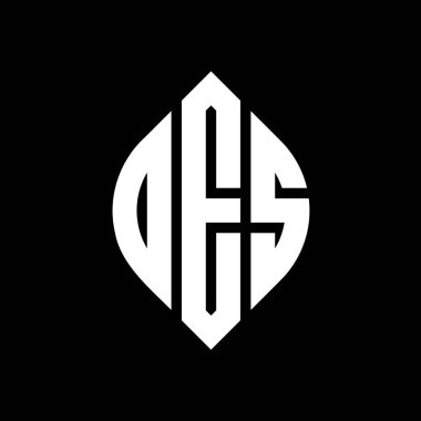 Çember ve elips şekilli DES daire harf logosu tasarımı. Tipografik biçimli DES elips harfleri. Üç baş harf daire şeklinde bir logo oluşturuyor. DES Çember Amblemi Soyut Monogram Harf İşaretleyici Vektörü.